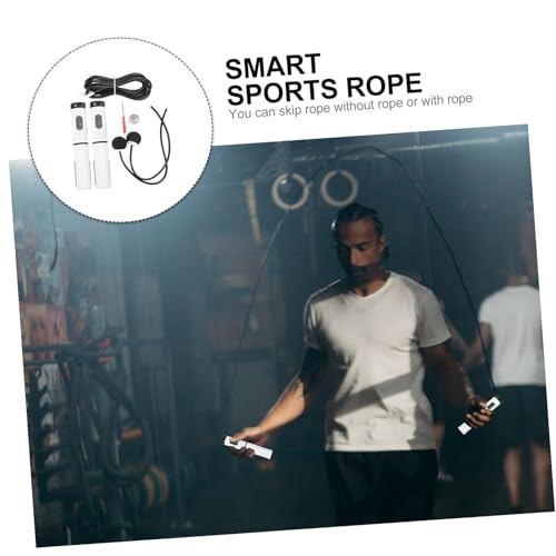 Holibanna Smart Ropeless Jump Rope Cordless Fitness Skipping Rope with Digital Counter for Indoor Arm Strength Training and Weight Loss Portable Exercise Tool for Women and Men