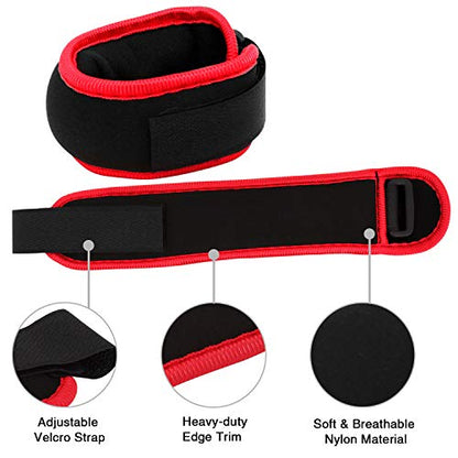 Pesas de Tobillo/Muñeca, Pesas de Puño de Mano de Brazo de Pierna Pequeña para Mujeres y Niños, Equipo de Ejercicio con Correas Ajustables para Gimnasio, Caminar, Trotar, Aeróbicos (1 Par) - color: 1.1 lb, Red