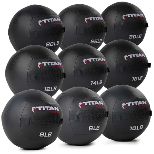 Titan Fitness Soft Shell Medicine Wall Ball, Cross-Texture Grip - size: Multipack, 6-30 lb