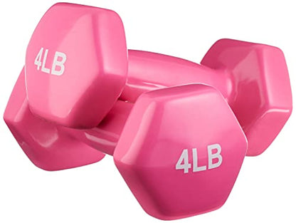 Amazon Basics Vinyl Coated Dumbbell Hand Weights - style: 4 Pounds, Pair
