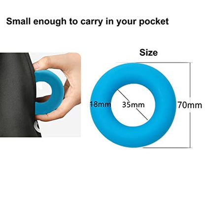 4 Pack Hand Grip Strengthener Rings Finger Exerciser Grip Strength Trainer Silicone Squeezer Gripper for Muscle Strengthening Training Forearm Grip Workout Stress Relief Rehabilitation 30LB-60LB