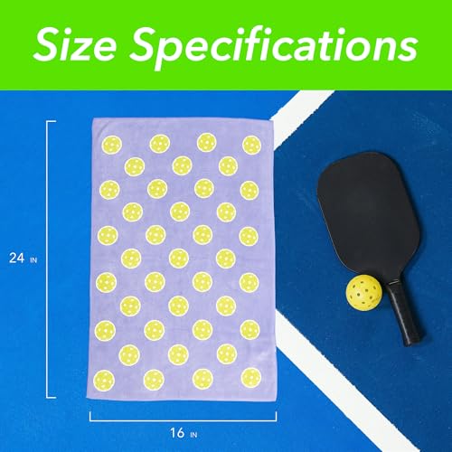 Pickleball Towel – Microfiber Sports Towel with Pickleball Pattern – Quick-Dry Sweat Towel for Pickleball Players, Accessories & Gifts (Periwinkle Pickleball Balls) - color: Periwinkle Pickleball Balls