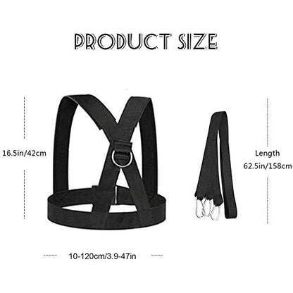 Sled Harness, Weight Speed Tire Pulling Workout Resistance and Assistance Trainer Physical Training Rope Football Exercise Equipment for Outdoor Indoor Men and Women - size: 6.6FT