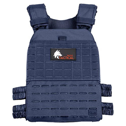 Wolf Tactical Adjustable Weighted Vest for Men & Women - Rucking, Workout, Running, Walking & CrossFit Weight Vest for Strength Training & Fitness - color: Navy Blue