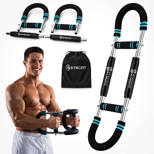 Twister Arm Trainer with Adjustable 5 Resistance Levels (40–120 lbs), 4 Springs, Anti-Slip Handles, Carry Bag - Chest Trainer Equipment for Men & Women, Home Gym Strength Trainer