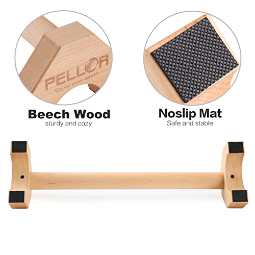 Pushup Stands - Wooden Push Up Bars Gym Gear Equipment with Anti-Slid Mat Workout Solid Exercise Women Men Portable Fitness