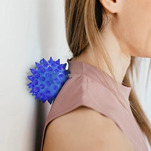 24 Pack Rubber Blinking Squishy Stress Relief Sensory Ball Toys LED Flashing Fidget Spiky Therapy Balls or Kids Teens Adults Stress Relief Party Favors - style: 24 Pack
