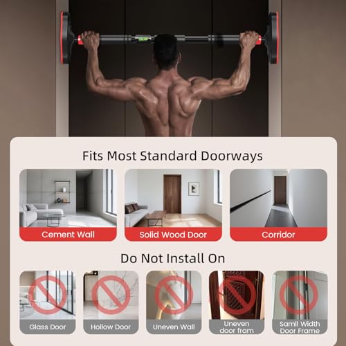 Adjustable Doorway Pull-Up Bar for Home Gym, Multi-Position Chin-Up & Pull-Up Bar for Upper Body Workouts
