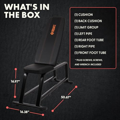 Foldable Flat Weight Bench, Heavy-Duty Workout Bench for Home Gym, Compact and Portable Design, Adjustable and Durable Built with Cushioned Backrest for Strength and Resistance Training