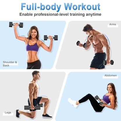 Hezeyferg 30.8LB Adjustable Dumbbell Set, Each Adjustable Weight Dumbbell with 6 Levels 4.4/6.6/8.8/11/13.2/15.4lb, Hand Weights Set for Men/Women Home Gym Exercise Workout - color: Black