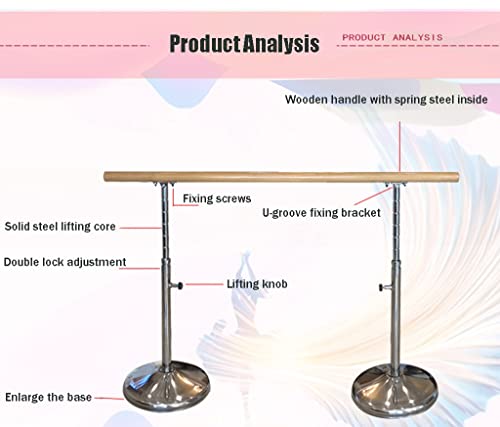 Ballet Barre,Freestanding Dance Stick, Portable Pole Mobile Stretching Dance Bar, Ballet Training Exercise Equipment for Workout ()