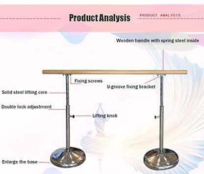 Ballet Barre,Freestanding Dance Stick, Portable Pole Mobile Stretching Dance Bar, Ballet Training Exercise Equipment for Workout ()