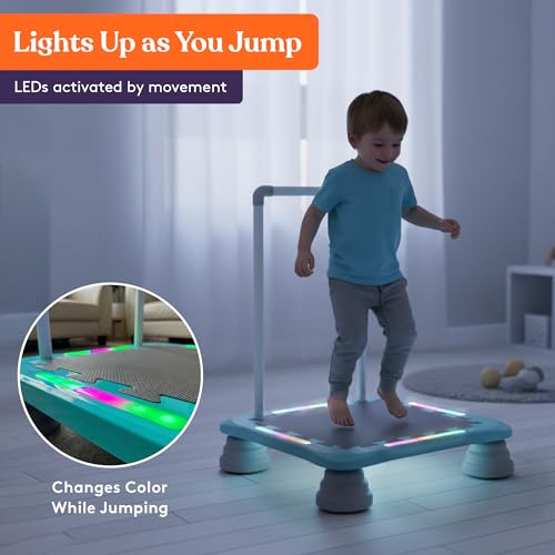 Special Supplies Kids Musical LED Trampoline Rebounder Bouncing Board – Sensory Balance and Bounce Toy for Indoor and Outdoor Kids Toys - Outdoor Play Equipment