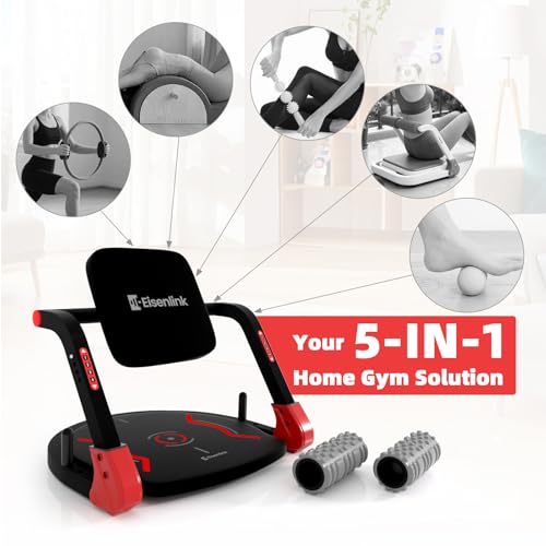 Sit Up Exercise Equipment with 4 Adjustable Resistance Levels, Flat Backrest Ab Crunch Machine for Stomach & Core Workout, Ab Machine, Ab Trainer, Sit Up Machine for Home Gym Men & Women