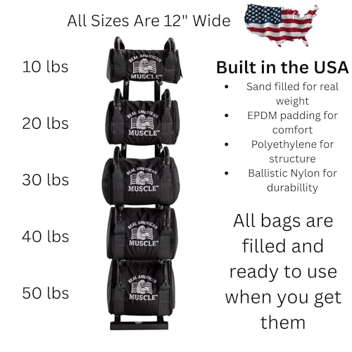 Weighted Sandbag – Compact 12” Design for Explosive Kettlebell-Style Training – Heavy Duty Strength & Conditioning Bag