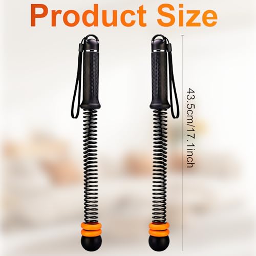2PCS Adjustable Weighted Ropeless Battle Ropes, Heavy Duty Cordless Battle Rope for HIIT & Cardio Full-Body Workout Tool with Non-Slip Spiral Handles, Home Gym Equipment for Men & Women (Black)
