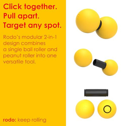 2-in-1 Soft Peanut & Lacrosse Ball Roller | Deep Tissue Massage Tool for Fascia, Plantar Fasciitis, Hips & Back | Mobility & Recovery Roller | Compact, Travel-Friendly, Pilates & Therapy Ready