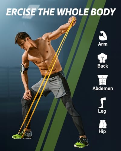 Resistance Bands for Working Out: 5-Levels Exercise Bands Set - Pull Up Assistance Elastic Silicone - Physical Therapy/Training/Stretching- Home Gym for Women and Men