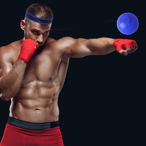 Reflex Ball Headband Multifunctional Fun Effective Reaction Training - color: Blue ball