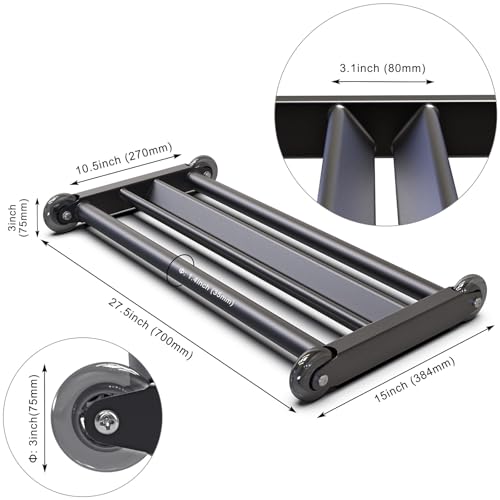 SELEWARE Glute Ham Glider Heavy Duty Ab Glute Glider Machine, Exercise Wheels for Smooth Hamstring Curl Abdominal and Leg Workouts, Multifunctional Ab Glute Machine for Home & Commercial Gym - color: A: 27.5" L*15" W