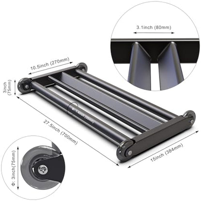 SELEWARE Glute Ham Glider Heavy Duty Ab Glute Glider Machine, Exercise Wheels for Smooth Hamstring Curl Abdominal and Leg Workouts, Multifunctional Ab Glute Machine for Home & Commercial Gym - color: A: 27.5" L*15" W