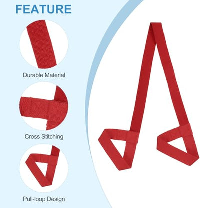 PATIKIL Yoga Mat Strap, Adjustable Yoga Mat Carrier Straps Sling Cotton Anti Slip Mat Holder Stretching Band - color: Red