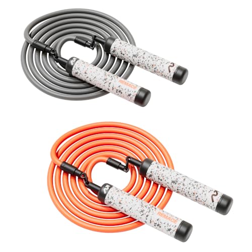Level 1 Weighted Jump Rope Set - (1/4LB, 1/2LB) Workout Set for Fitness, Exercise and Boxing - Speed Ropes for Beginner to Intermediate Jumpers - Two Included - size: Medium - 8’6” (user height 5’3” - 5’8”)