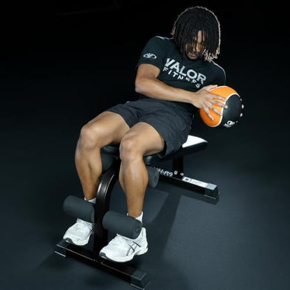 Valor Fitness Decline Sit-Up Bench for Ab Workouts – Heavy Duty Abdominal Slant Board for Crunches, Core Training, Russian Twists, Ab Raises – 650 lb Max Weight – Adjustable Fit – Home Gym Bench