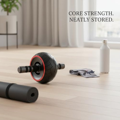 Ab Wheel Roller with Kneeling Pad, Non-Rebound TPU Exercise Wheel for Core Strength, Stable Steel Axle Home Fitness Trainer