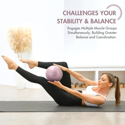 Pilates Ball 9 Inch Core Ball, Small Exercise Ball Between Knees for Physical Therapy, Small Yoga for Pilates, Yoga and Core Training, Fitness for Workout at Home Gym and Office