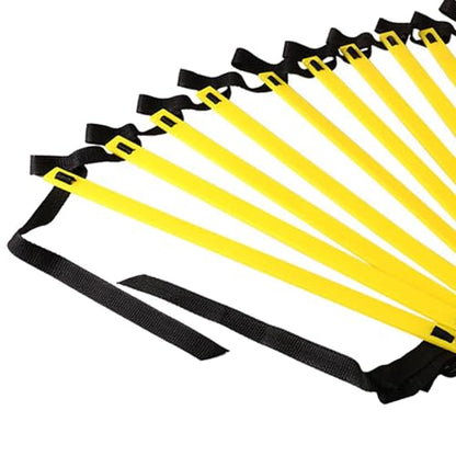 Speed Ladder for Soccer and Football Training, 10m 20 Sections, Agility Ladder for Footwork Drills, Nylon Webbing and PP, with Carry Bag