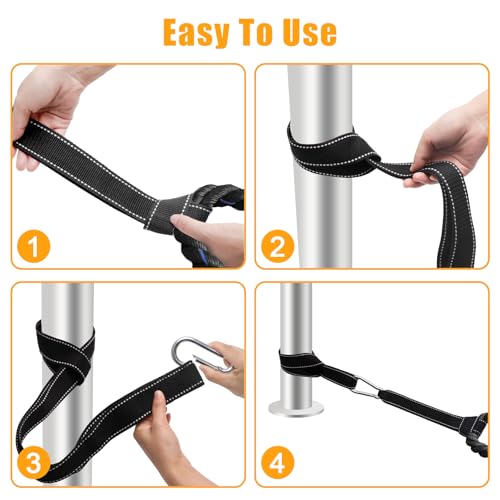 Battle Rope Anchor Strap Kit Accessories for Home Gym Outdoor Muscle Workout Equipment (1, Black&White)