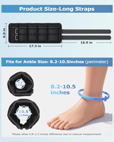 Fragraim Adjustable Ankle Weights 1-3/4/5/6/8/10/12/15/20 LBS Pair with Removable Weight for Jogging, Gymnastics, Aerobics, Physical Therapy - color: black - double buckle, style: 10 lbs each( 20 lbs pair)