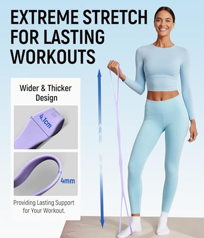 Upgraded Figure 8 Resistance Bands, Resistance Bands for Arms & Full Body Workout, Stretch Resistance Band with Handles for Yoga, Pilates, Toning, Home Fitness & Physical Therapy