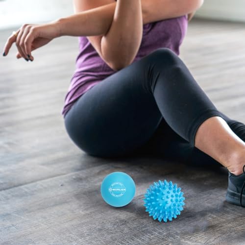 Massage Ball Set, Spiky Ball & Lacrosse Ball for Body Massage, Muscle Relief, Deep Tissue, Myofascial Release, Massager for Neck, Shoulder, Back, Foot or Muscle Tension (Blue)