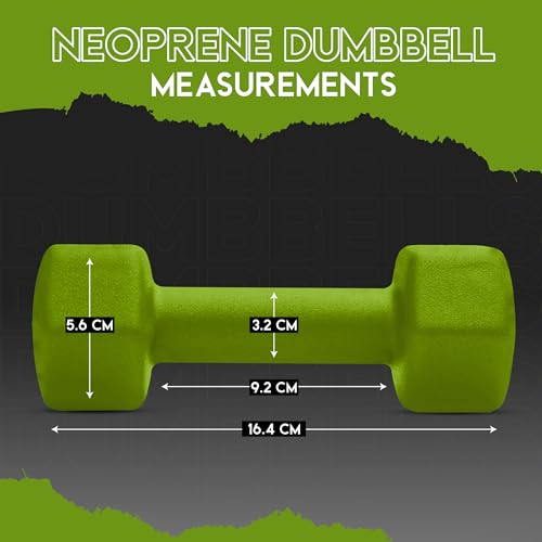Fitness Republic Neoprene Dumbbell Set of 2, Non-Slip, Hex Shape, Free Weights for Muscle Toning and Strength Building - Portable Home Gym Hand Weights