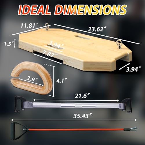 J Bryant Bamboo Resistance Band Workout Platform - Complete Set with Tube Bands, Handles, Bar & Loop Hooks for Full-Body Strength, Rehab, Mobility & Functional Training - style: Set C