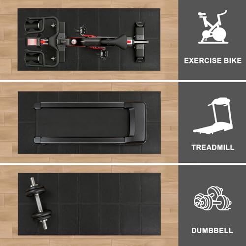 Walking Pad Mat for Carpet, Treadmill Mat for Hardwood Floor, 55"x23.6" High Density, 1/4 Thickness, Non-Slip, Foldable, Floor Protection for Treadmill pad, Elliptical, Bike, Noise Shock Absorption