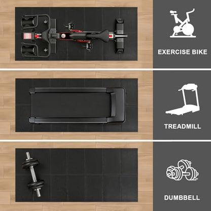 Walking Pad Mat for Carpet, Treadmill Mat for Hardwood Floor, 55"x23.6" High Density, 1/4 Thickness, Non-Slip, Foldable, Floor Protection for Treadmill pad, Elliptical, Bike, Noise Shock Absorption
