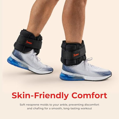 Sunny Health & Fitness Neoprene 1-5 LB Pair Ankle Weights/Adjustable 5 LB - size: Adjustable 1-5 LB