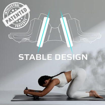 Fitness Ab Roller Wheel with Elbow Support Abdominal Trainer Roller Workout Equipment for Core Strength Training for Men and Women