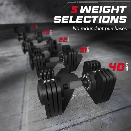 Keppi Adjustable Dumbbells Set of 2, Quick Adjust Weights for Home - style: 40LB-Pair