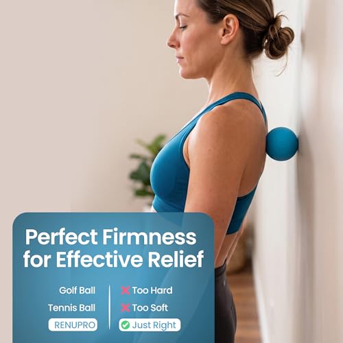 Massage Lacrosse Balls for Deep Tissue Muscle Relief – Myofascial Release & Trigger Point Therapy for Muscle Knots, Back, Feet, Neck & Shoulders – Firm Rubber Mobility Ball Set (2 Pack)