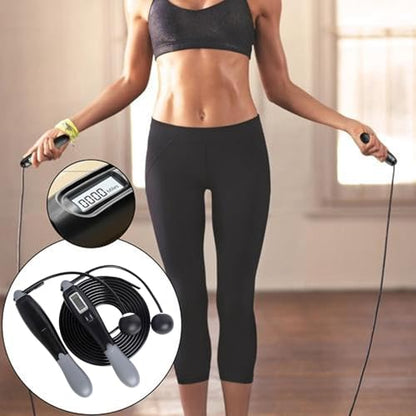 Jumping Rope - Skipping Rope with Counter | Digital Jump Rope with LCD Display | Electronic Counting Skipping Rope | Adjustable Men Jump Rope | Gym Accessories | Cordless Rope for Fitness Exercise
