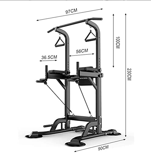 Power Tower Pull Up Bar Dip Stands Pull up Dip Station, Multifunctional Power Tower, Home Gym Strength Training Dip Stands, Height Adjustable (Color : White, Size : Lifting Ring)