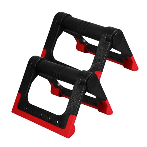 Abaodam Push-up Bars Pair Rotating Push-up Rack Red Metal Fitness Equipment for Home Strength Training Men Women