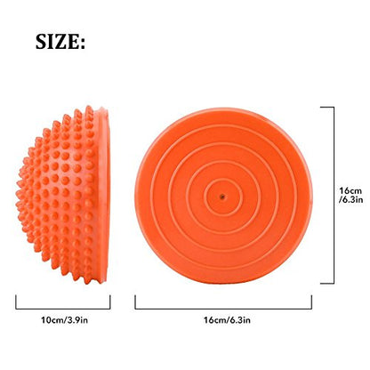 VGEBY1 PVC Semi-Circular Durian Ball Inflatable Half Yoga Balls Massage Point Fitball Exercises Trainer Fitness Balance Ball(Orange)