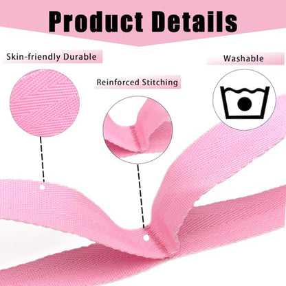 Stretching Strap Yoga Strap with Loops, Stretch Straps for Physical Therapy, Non-Elastic Exercise Strap for Pilates, Dance and Gymnastics with Workout Guide - color: Pink