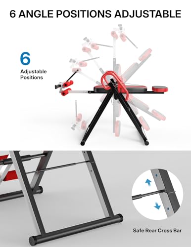 YOLEO Gravity Inversion Table for Back Pain Relief 2026 New Inversion Table w/Lumbar Support Easy to Assemble Back Stretcher Machine 300 lbs