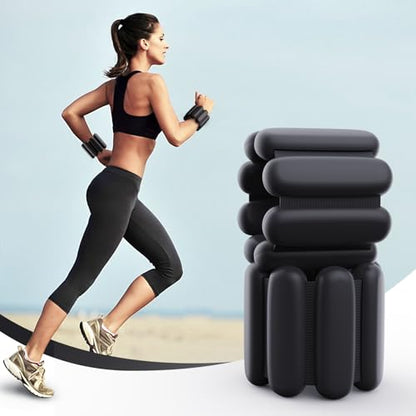 Ankle weights for women wrist weight: Adjustable ankle & wrist weights 2lbs(1lb each) for Pilates & Yoga exercise - Hand & Leg weights for women at home - color: Black